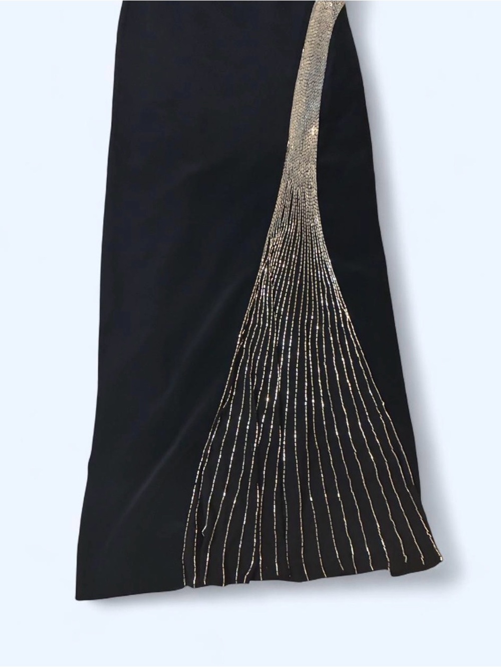Black Evening Halter Gown with Sequin Accent - Size 4 - Picture 2 of 7